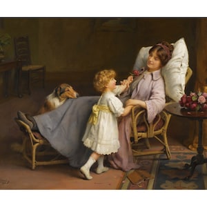 Well on the Mend | Arthur John Elsley | 1910 Victorian Print
