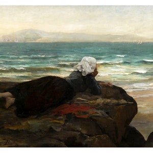 The Cliff | Jules Breton | 1874 Print