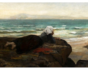 The Cliff | Jules Breton | 1874 Print
