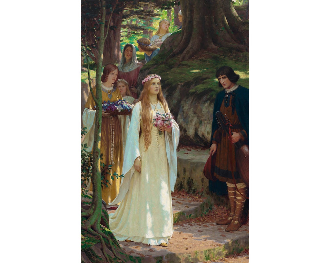 My Lady Passeth by | Edmund Blair Leighton | 1914 Pre-raphaelite Poster ...