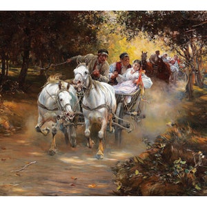 Country Wedding | Alfred von Wierusz-Kowalski | Polish Culture Painting Print