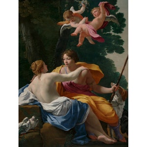 Venus and Adonis | Simon Vouet | 1642 Renaissance Greek Mythology Poster Print