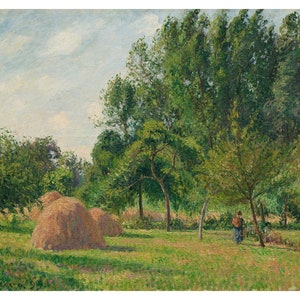 Haystacks, Morning, Éragny | Camille Pissarro | 1899 Impressionism Art Print