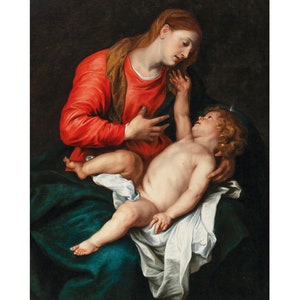 The Virgin and Child | Anthony Van Dyck | 1630 Gospel Biblical Poster Print