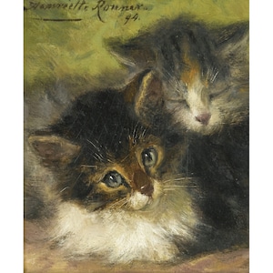 Two Kittens | Henriëtte Ronner-Knip | 1894 Cat Kitten Print