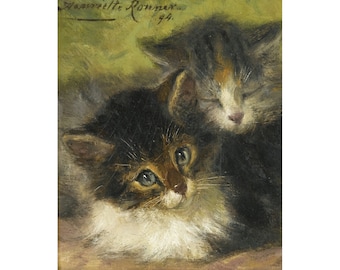 Two Kittens | Henriëtte Ronner-Knip | 1894 Cat Kitten Print