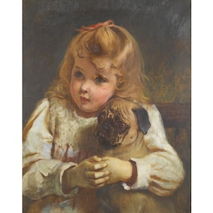 Girl With a Pug | Charles Burton Barber | Animal Pug Print