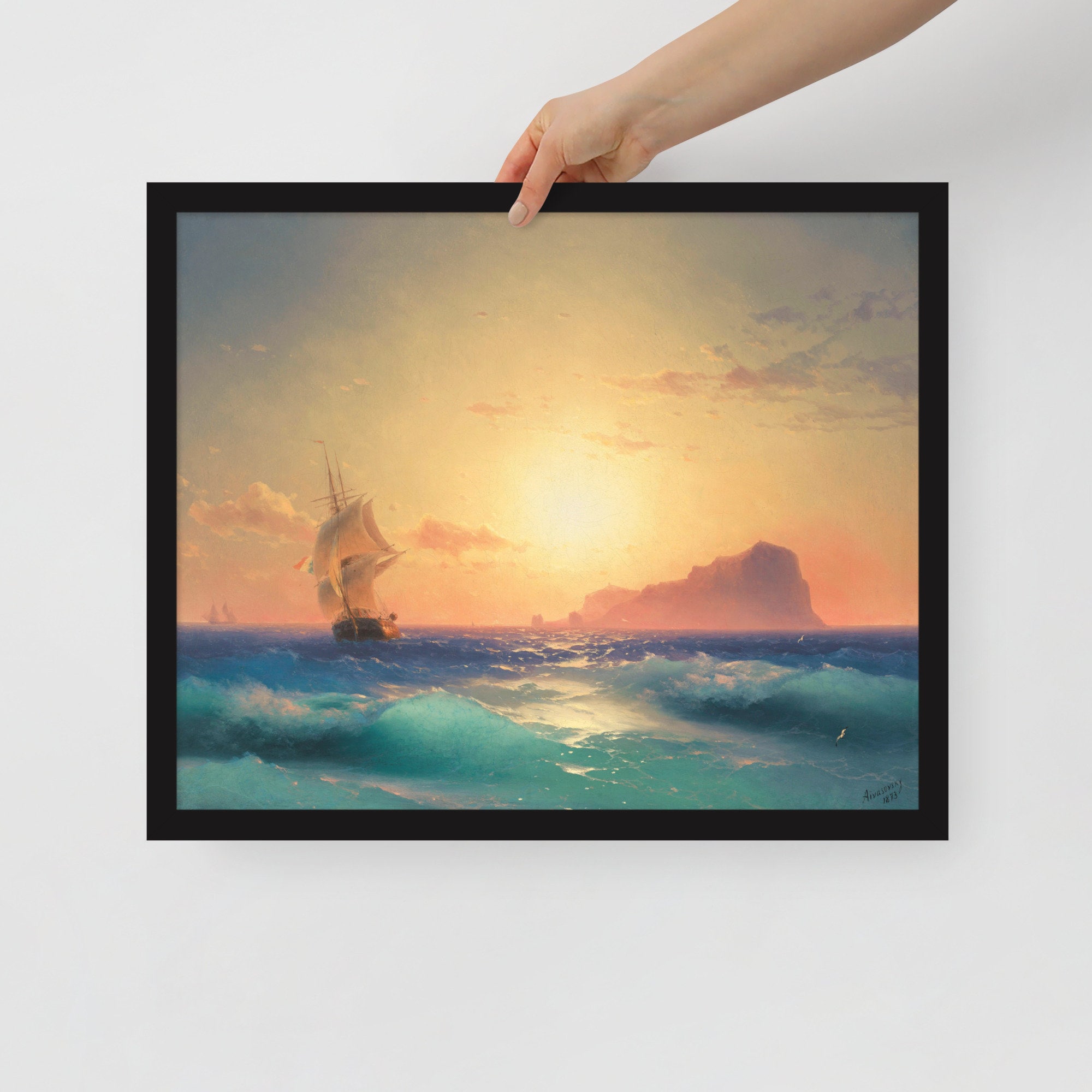 Sunset Over Ischia | Ivan Aivazovsky | 1873 Russian Nautical