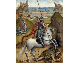 Saint George and the Dragon | Rogier van der Weyden | 1435 Renaissance Print