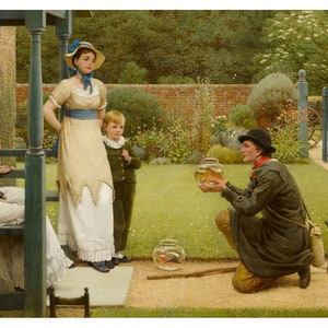 The Goldfish Seller | George Dunlop Leslie | 1917 Victorian Pre-Raphaelite Print