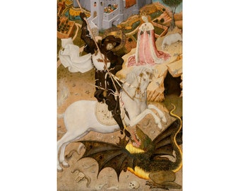 Saint George and the Dragon | Bernat Martorell | 1435 Medieval Christian Painting Print