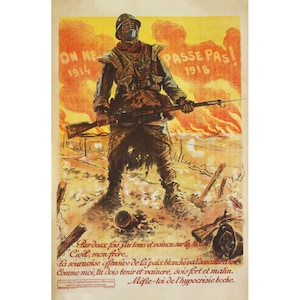 They Shall Not Pass/On Ne Passe Pas | Maurice Neumont | 1917 World War 1 Poster Print
