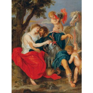 Venus Disarming Mars | Peter Paul Rubens | 1620 Renaissance Greek Mythology Poster Print