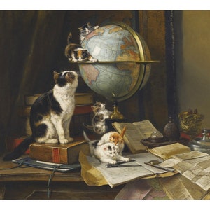 The Globetrotters | Henriette Ronner-Knip | Cat Family Poster Print