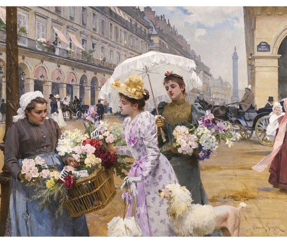 Il venditore di fiori Rivoli Street Louis Marie de Schryver
