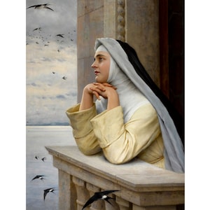 God&#39;s Creatures | Eugen Von Blaas | 1913 Catholic Nun Print