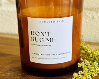 Mosquito Repellent Soy Candle | Natural Essential Oil Bug Repellent | Citronella-Free Outdoor Candle | Non-Toxic Summer Candle