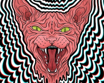 Trippy Sphynx Art Print