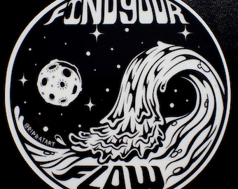 Find Your Flow Glow in the Dark Yin Yang Sticker V.1