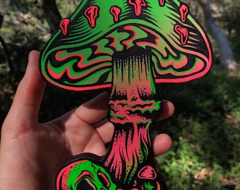 UV Shroom of Doom Hand Painted Panel - Original