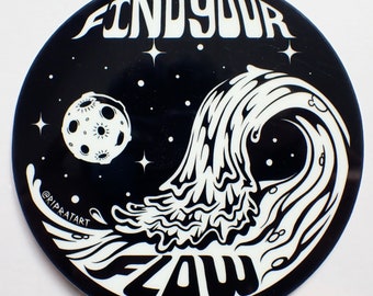 Find Your Flow Glow in the Dark Yin Yang Sticker