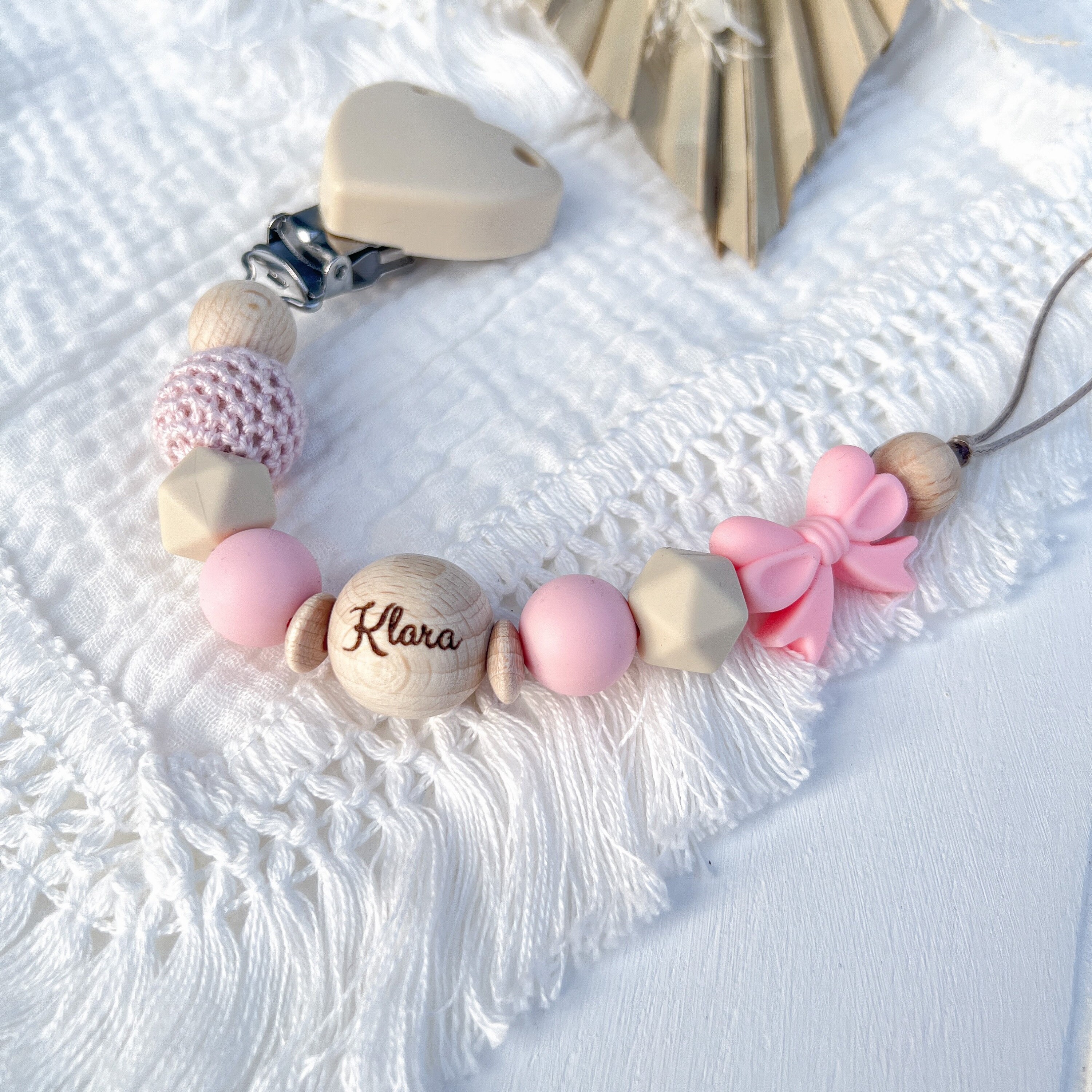 Set Maus Schnullerkette Kinderwagenkette Kette Mit Name Maus