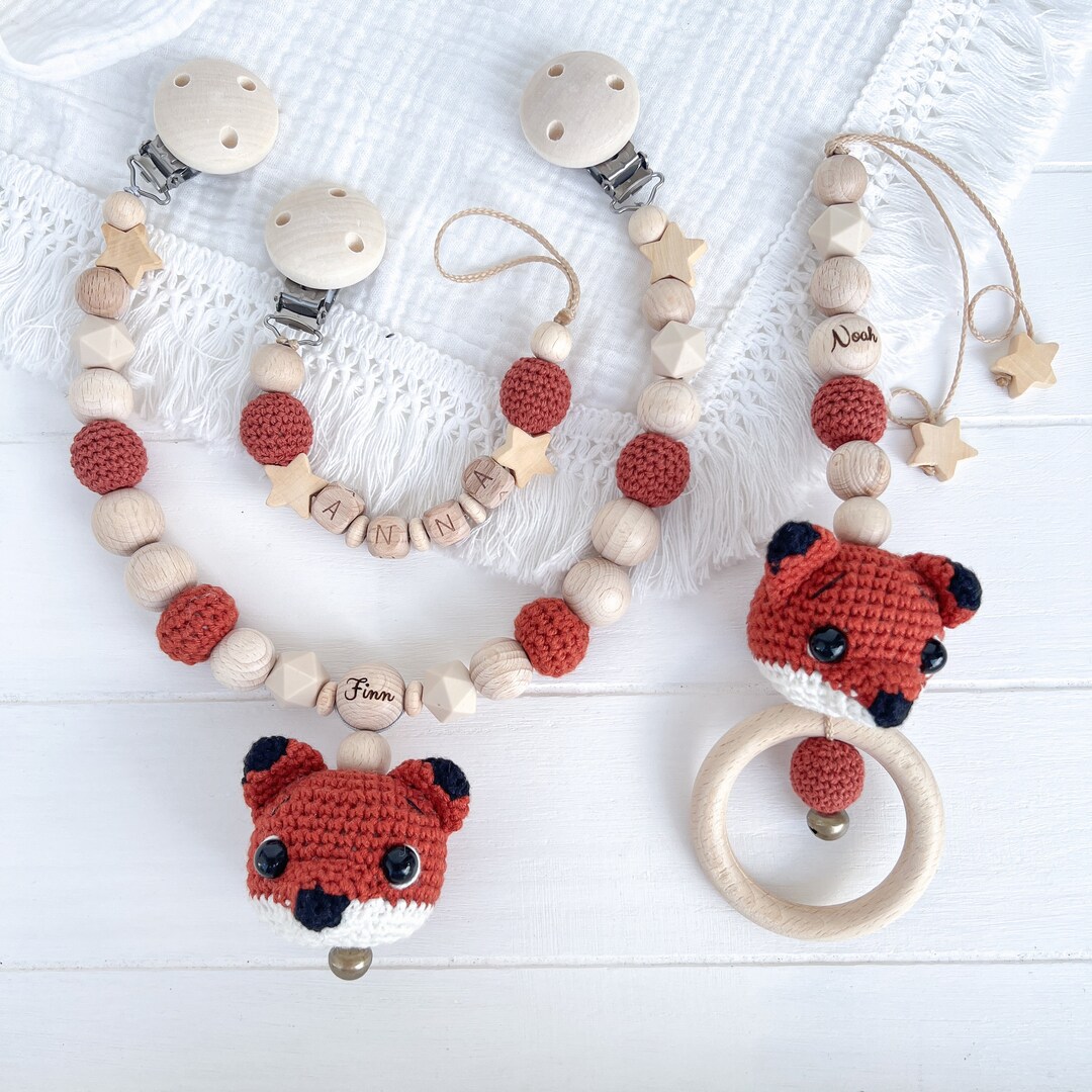 Kinderwagenkette Holz Baby  Spielzeug Fr Kinderwagen & Babyschale, Der  Kleine Vogel Motiv, Frdert Sensorik & Motorik