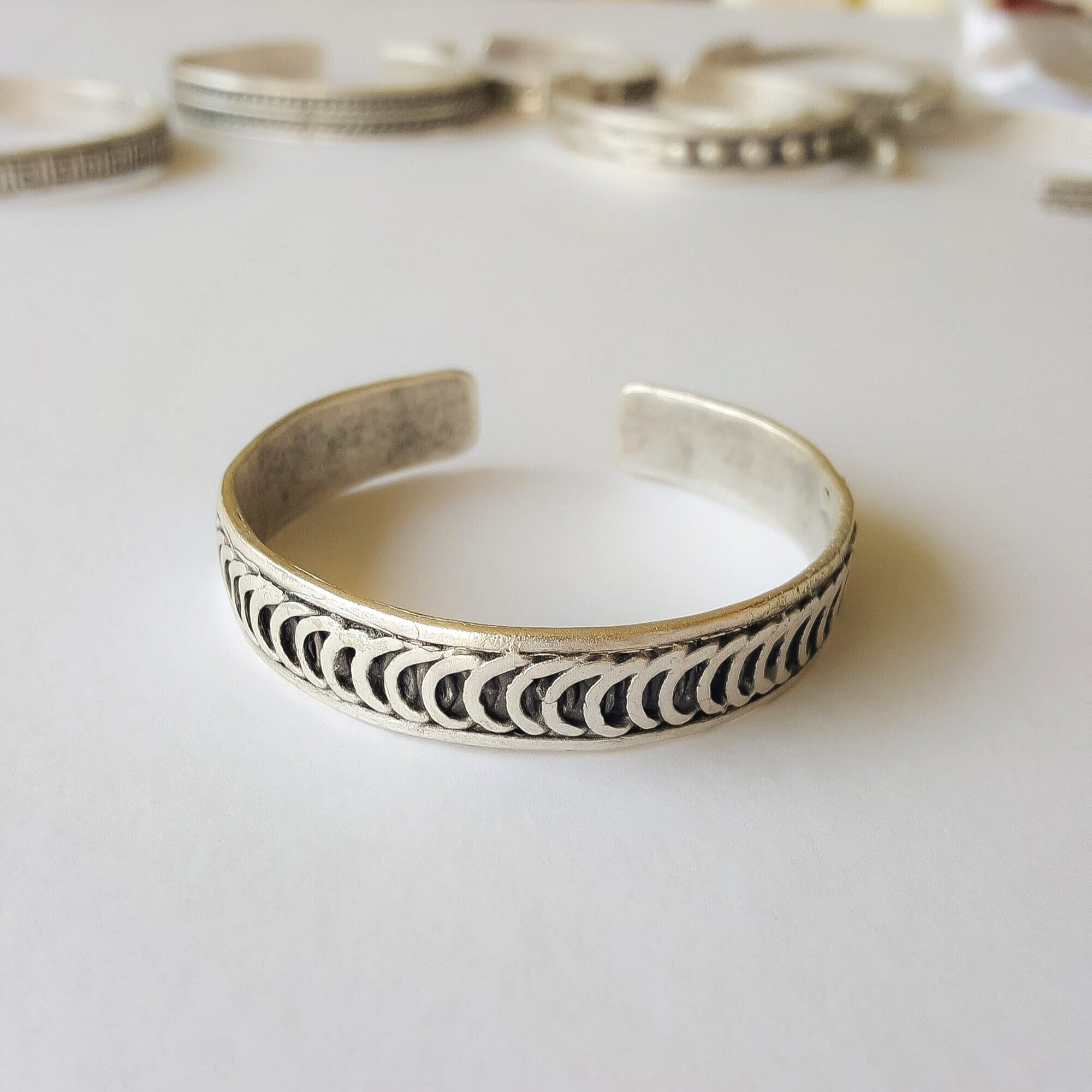 Sterling Silver Adjustable Cuff Bracelet for Men or Women Etsy