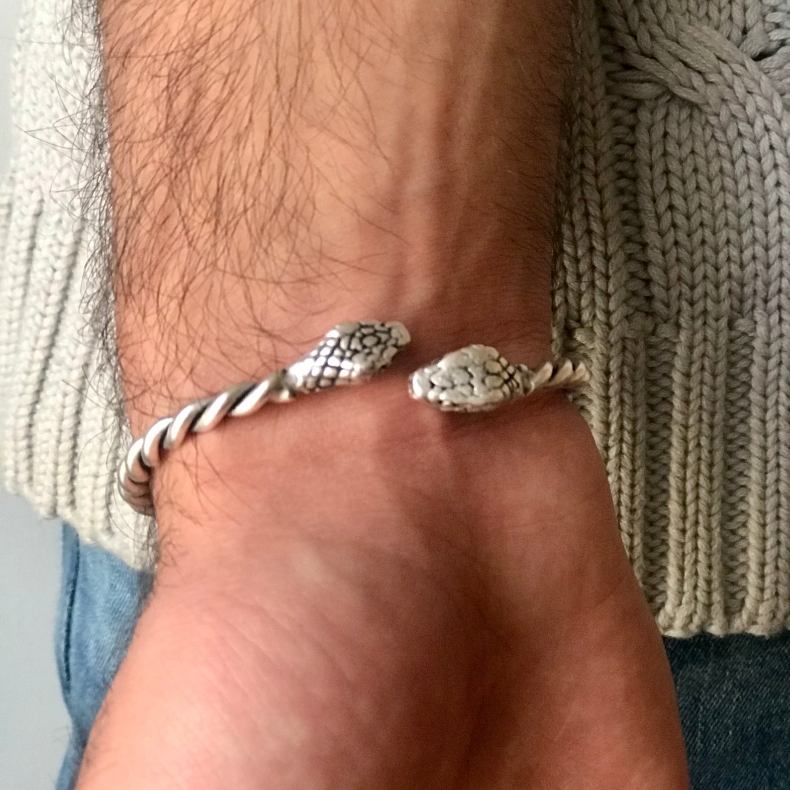 Sterling Silver Snake Cuff Bracelet for Men or Women Snake Etsy