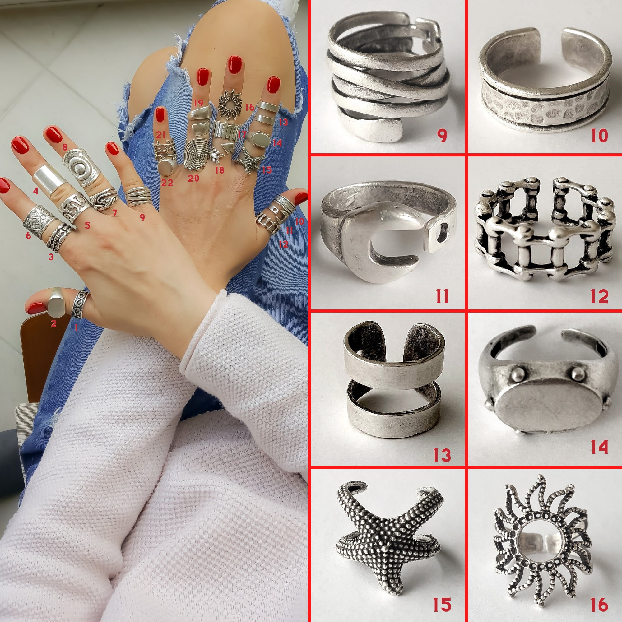 Adjustable Silver Stacking Knuckle Ring Chunky Long Tube Ring - Etsy UK