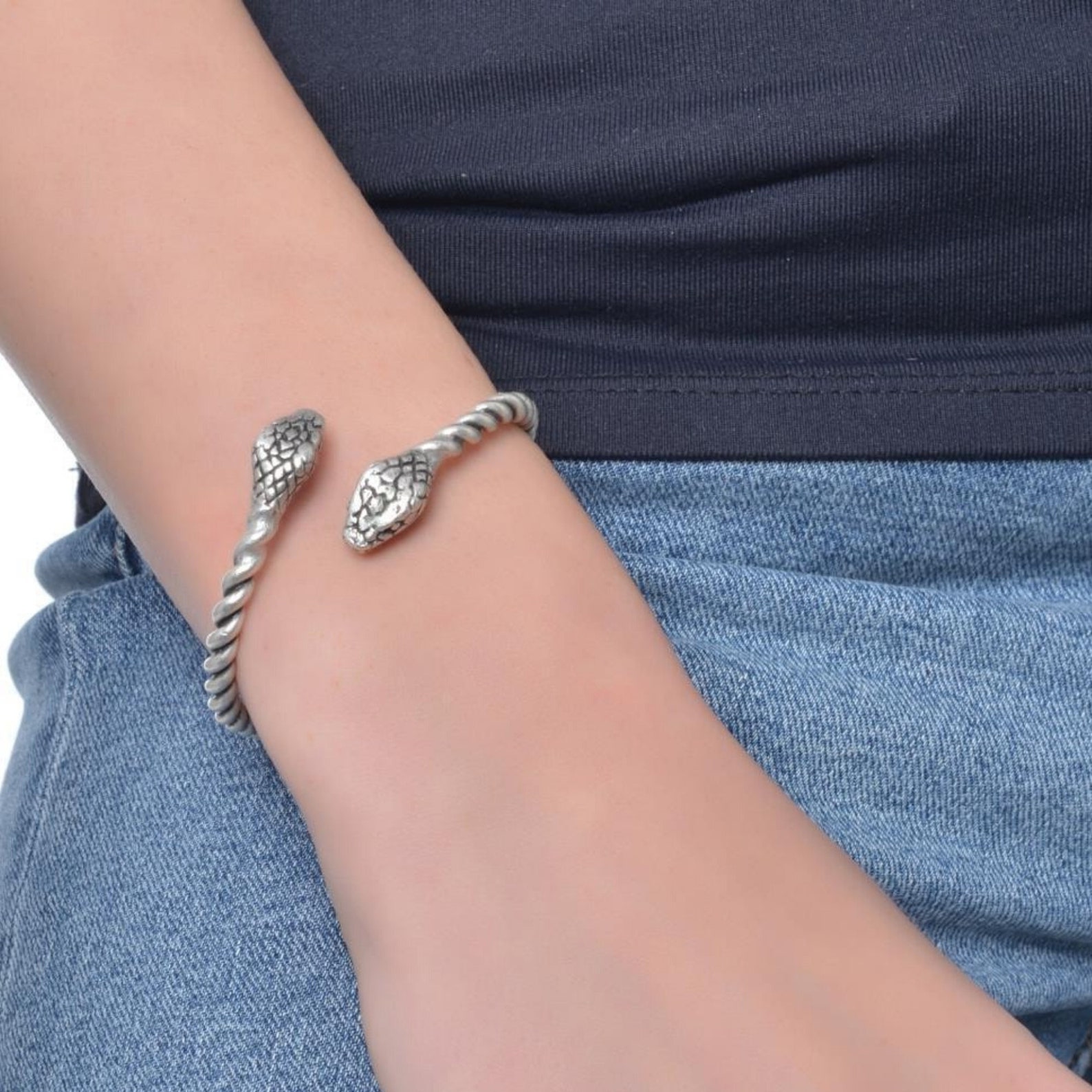 Sterling Silver Snake Cuff Bracelet for Men or Women Snake Etsy