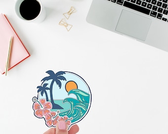 Tropical Beach Sticker