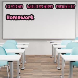 Custom White Board Magnets | 1 Magnet | Teacher Homeschool Classroom Tools | Personalized Vinyl Magnets| Black Background