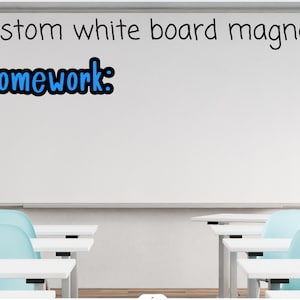 Custom White Board Magnets | 1 Magnet | Teacher Homeschool Classroom Tools | Personalized Vinyl Magnets| Black Background