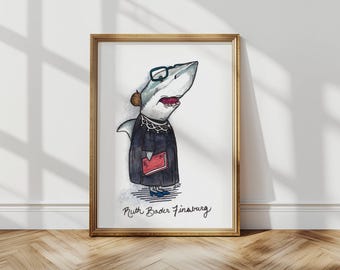 Print “Ruth Bader Finsburg” – RBG Pun Series, Law Office Art, Lawyer Gift, (5x7)