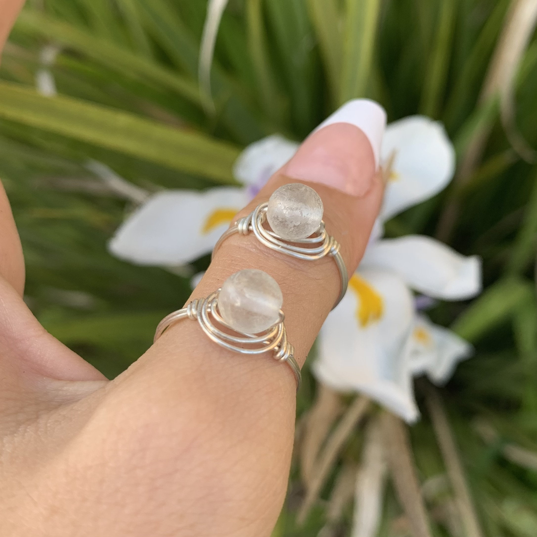 Clear Quartz Silver Ring Etsy