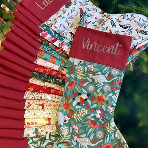 Personalised Christmas Stocking | Handmade Cotton Stocking | Custom Festive Ornament | Family Holiday Tradition