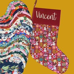 Personalised Christmas Stocking | Handmade Cotton Stocking | Custom Festive Ornament | Family Holiday Tradition