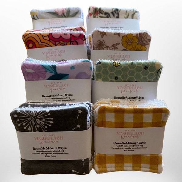 Face/Makeup Wipes | Reusable Wipes | Cloth Makeup Pads | Sustainable Beauty Product | Eco Friendly | 100% Cotton Wipes