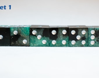Juego único de dados 6d6 inclinados para DnD, TTRPG, juegos de mesa - "Umatched Beauty Collection 1"