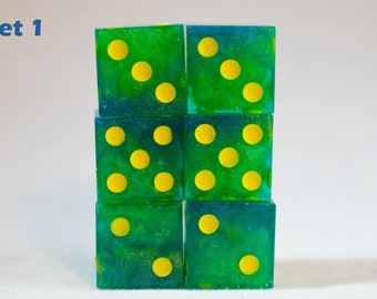 Juego único de dados 6d6 inclinados para DnD, TTRPG, juegos de mesa - "Umatched Beauty Collection 2"