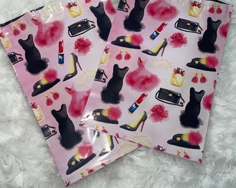 10-100 Spring Fling 14x17 Poly Mailers Pink and Gold Self Seal Plastic Flat Envelope Water Resistant Shipping Tear Proof Lightweight