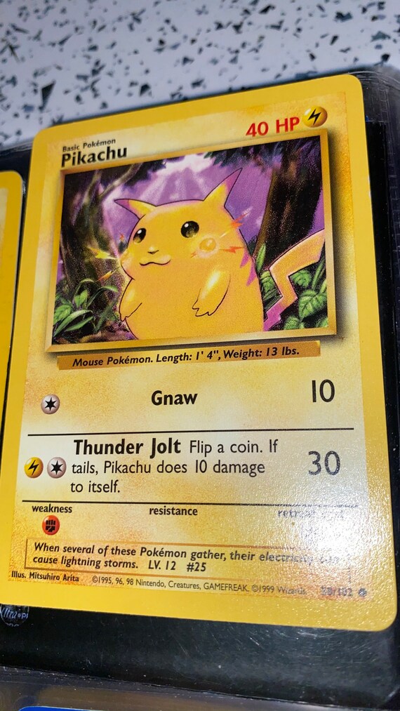 PIKACHU - Base Set - 58/102 - Pokemon Card - Unlimited Edition OG