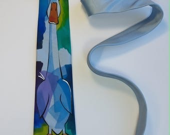 Zijden stropdas, stropdas, eend, abstracte stropdas, herenstropdassen, herenaccessoires, cadeaus voor mannen, jubileumcadeau, huwelijksstropdas