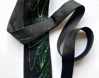 Silk Tie, Necktie, Black Tie, Abstract Tie, Anniversary Gift, Wedding Tie