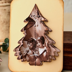 DOWNLOAD DIGITALE, Albero di Natale Nostalgia 3D, Cartolina di Natale, Pop Up stampabile, Etichetta regalo, Inserto diario spazzatura