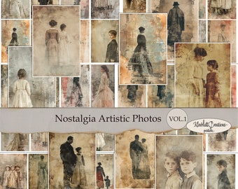 Nostalgia Artistic Photos Vol.1, Vintage Photos, Ephemera, Embellishments, Journaling Cards, Junk Journal, Digital Paper, Scrapbook