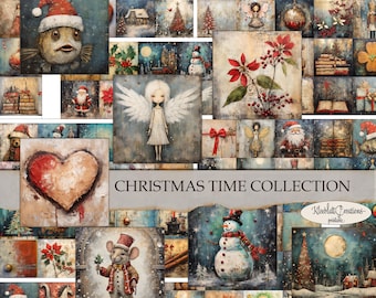 Coleção CHRISTMAS TIME, caprichoso, coisas efêmeras, enfeites, confecção de cartões, lixo eletrônico, download digital, advento, álbum de recortes