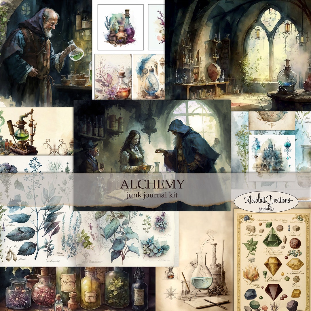 ALCHEMY Junk Journal Kit, Printable Journal, Journal Pages, Paper Pack ...