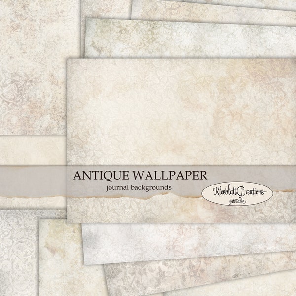 ANITQUE WALLPAPER Journal Seiten, Collage Papiere, alte Tapete Hintergrundseiten, Scrapbook, digitaler Download